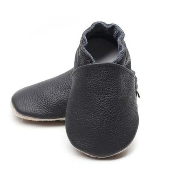 CANASH & CO.: BABY/TODDLER BLACK GENUINE LEATHER SHOES - Picture 2 of 4